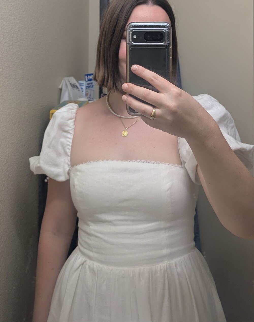 Reformation Marella Linen Puff Sleeve Dress - Picture 3 of 3